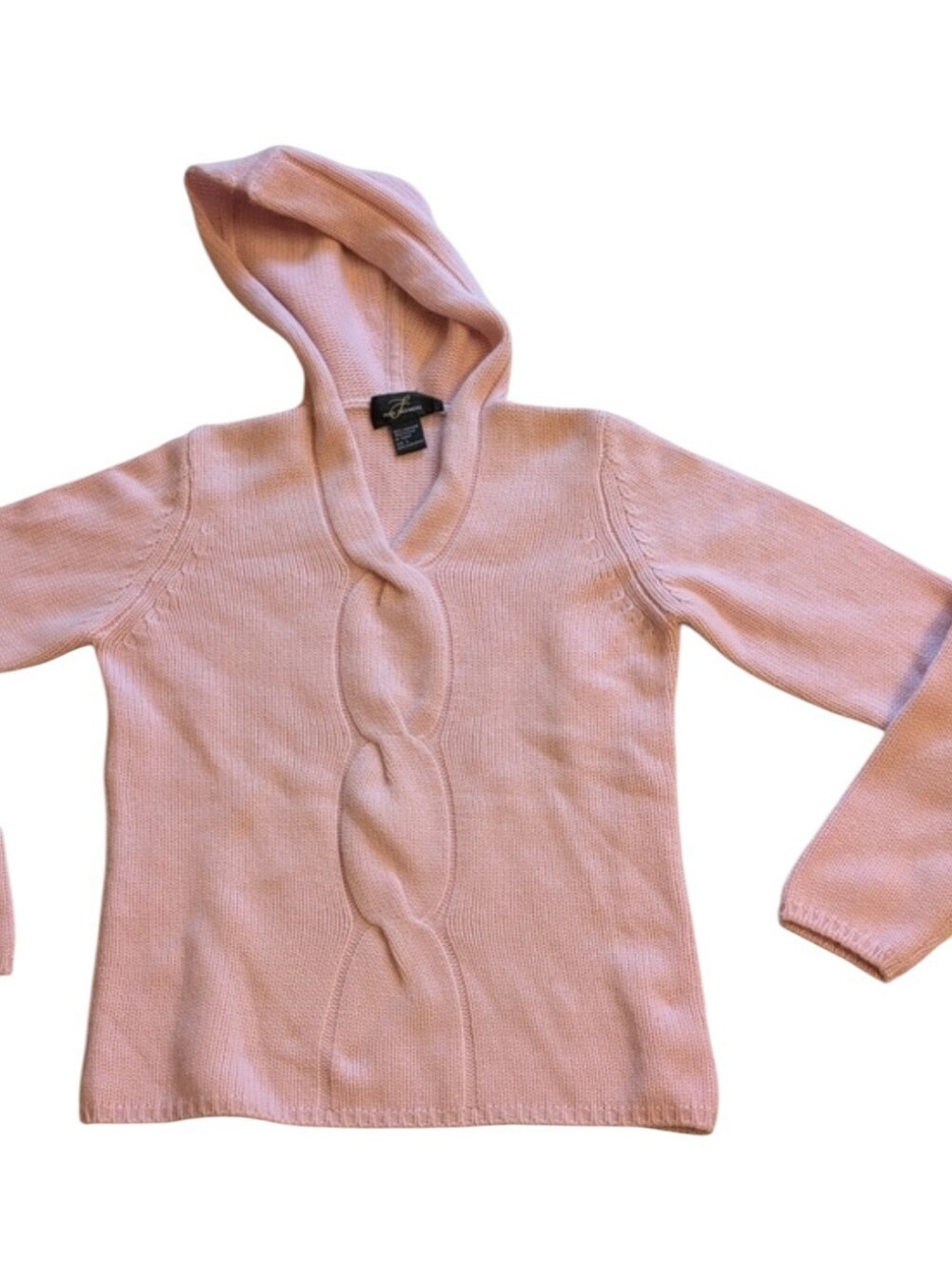 Pure Cashmere Hooded Sweater Light Pink Like New Size L